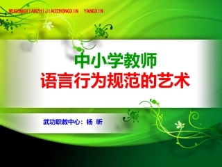 中小学教师语言行为规范的艺术