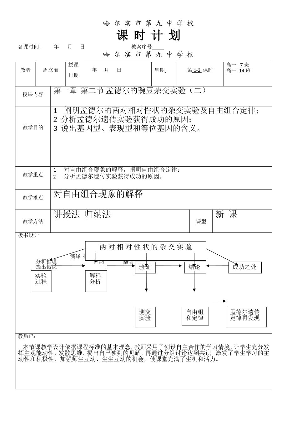 孟德尔的豌豆杂交实验（二）_第1页