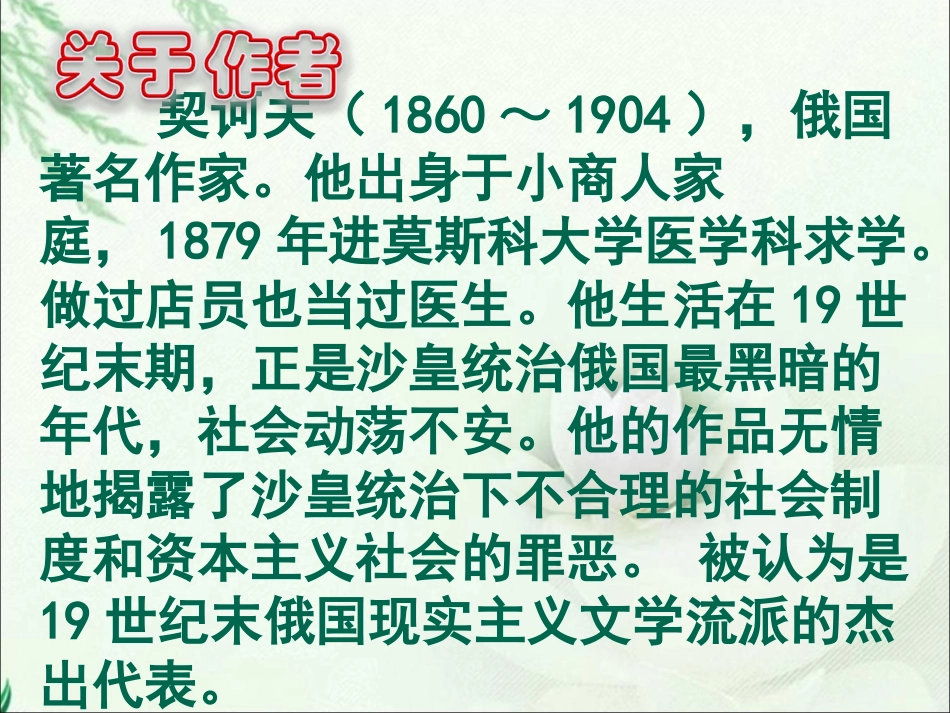 《凡卡》课件PPT_第3页