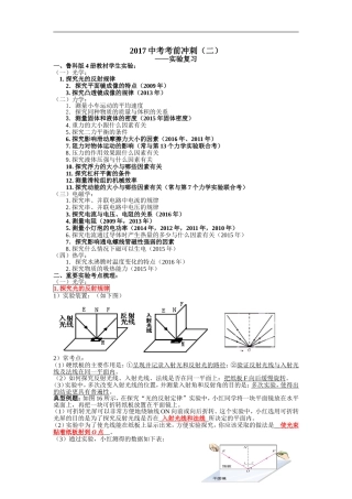 物理中考冲刺-实验题