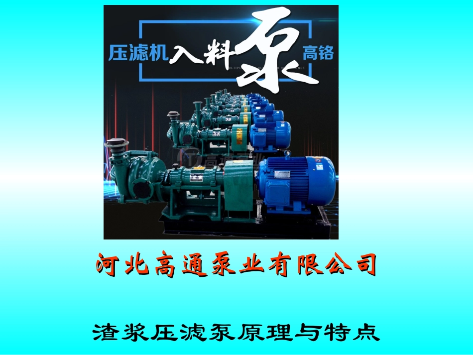 渣浆压滤专用入料泵安装及维修保养_第1页