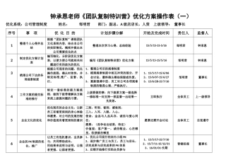 团队复制 优化方案表格