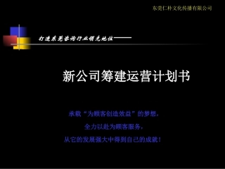 新公司筹建运营计划书