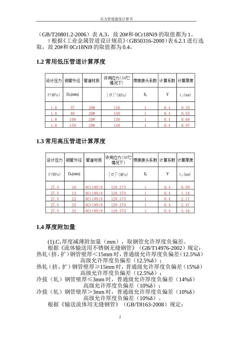 压力管道强度校核计算表_第3页