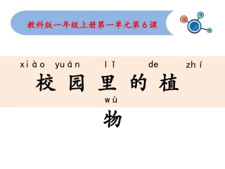 教科版小学科学一年级上1.6校园里的植物