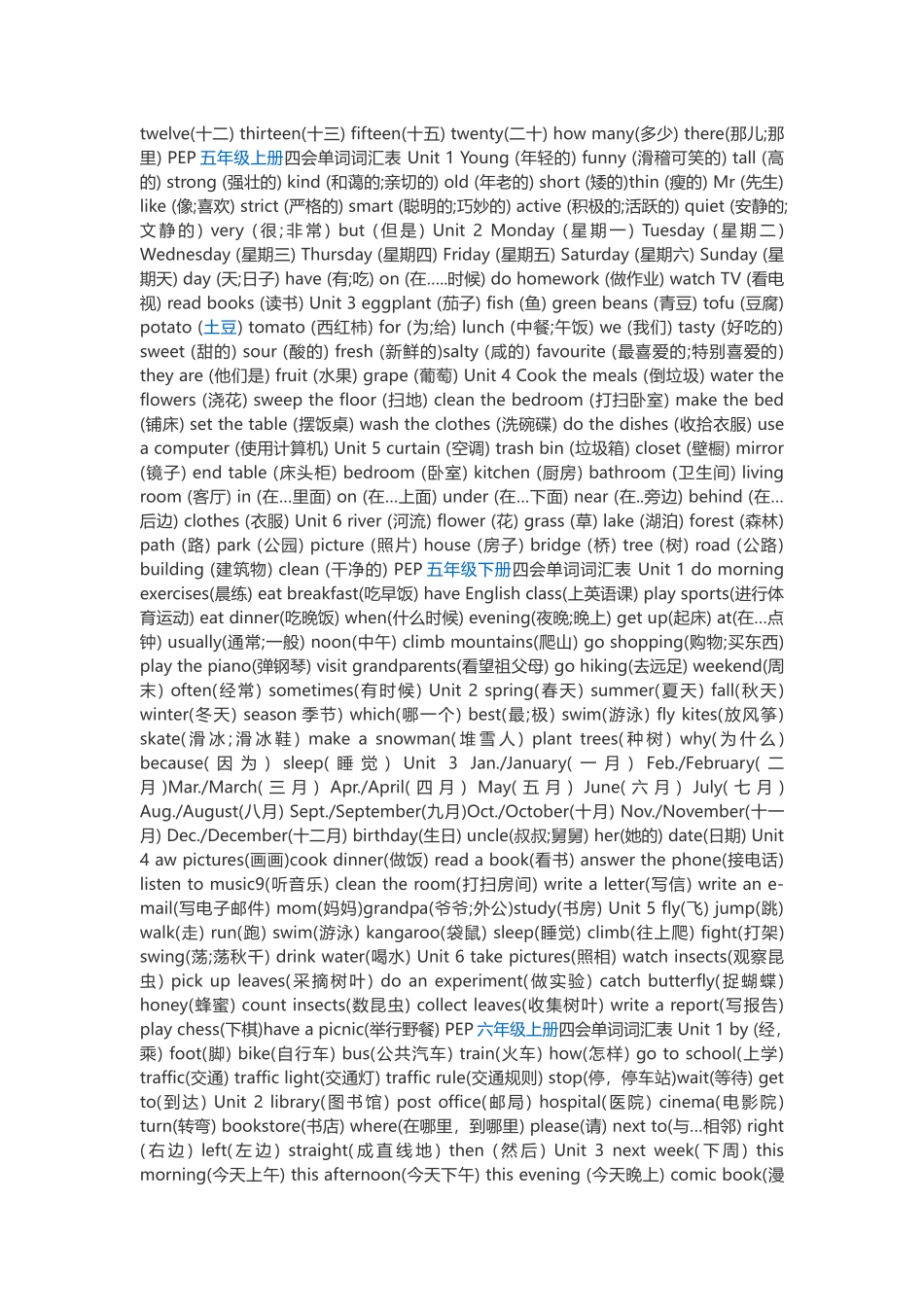 PEP小学英语单词总汇_第2页