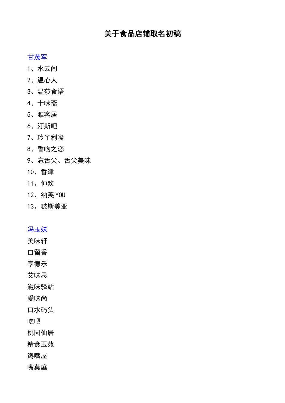 食品店铺取名_第1页
