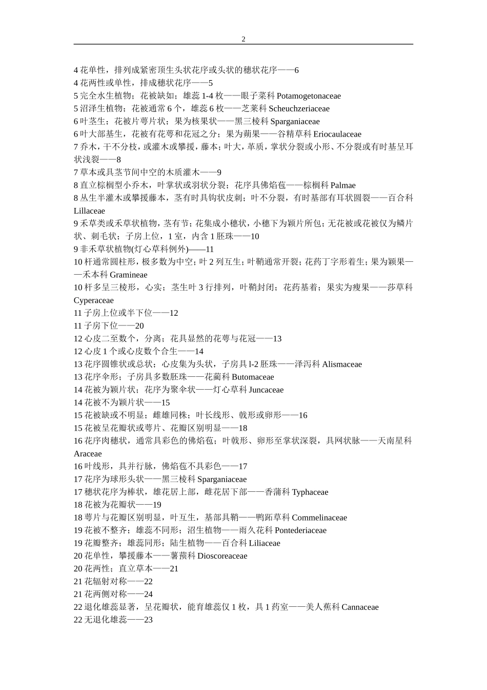 植物分类检索表_第2页