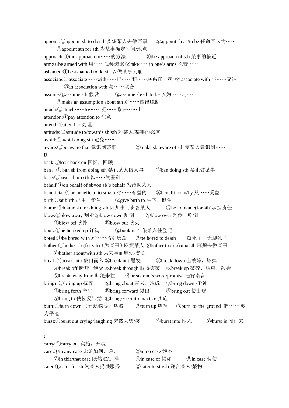 高中英语短语重点词汇_第2页