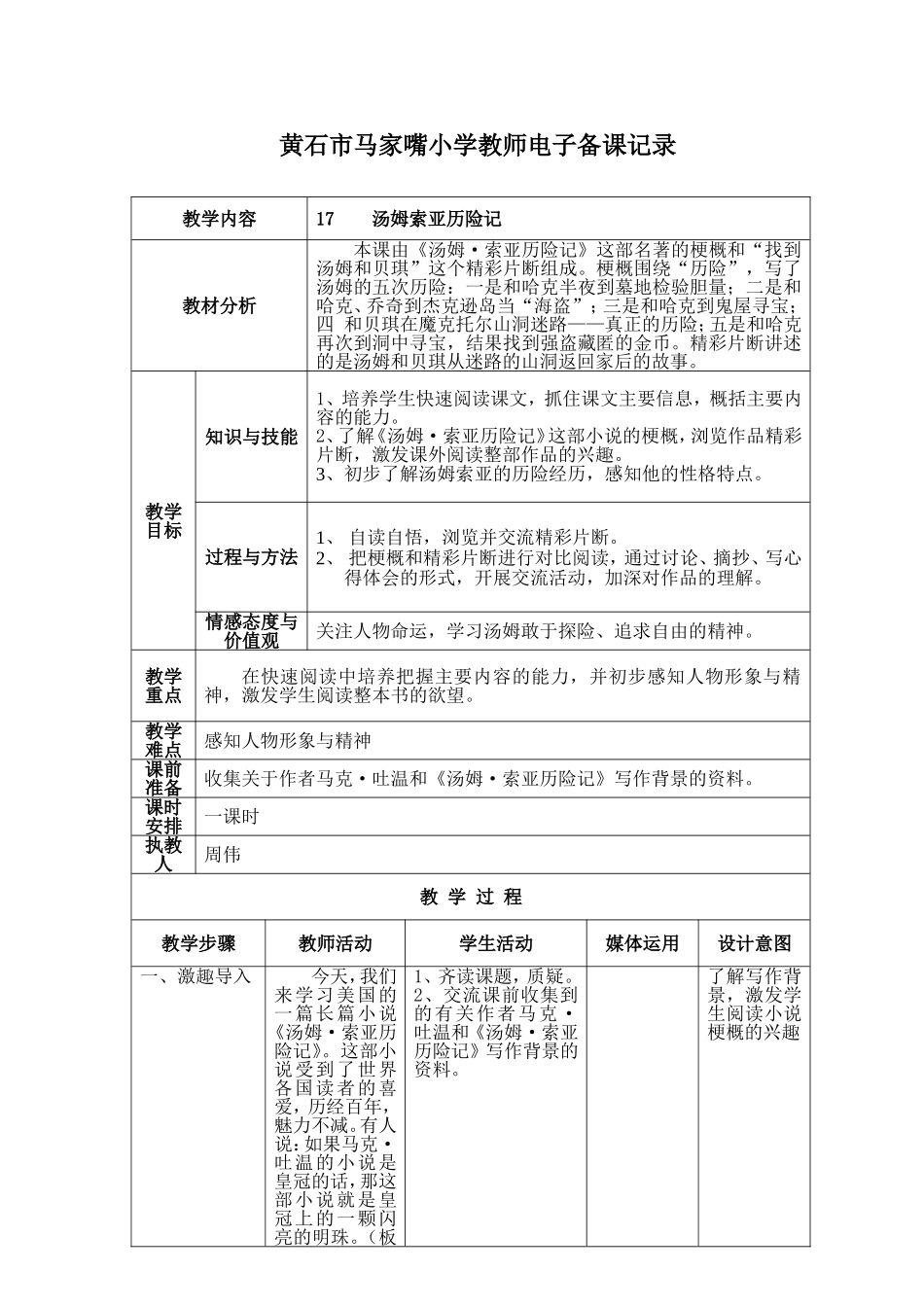 汤姆索亚历险记(定)_第1页