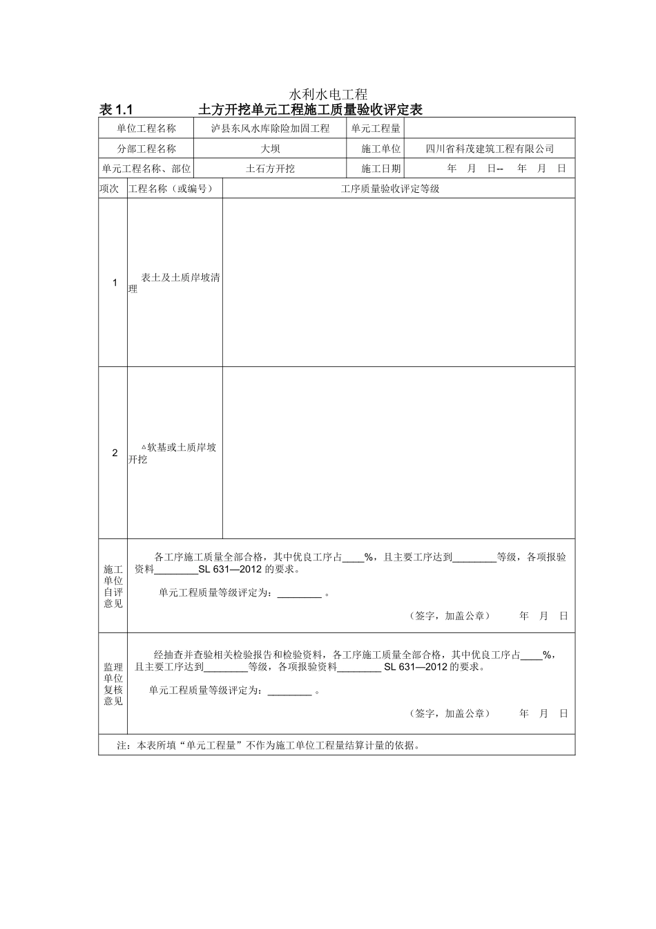 水利水电工程自检资料_第1页