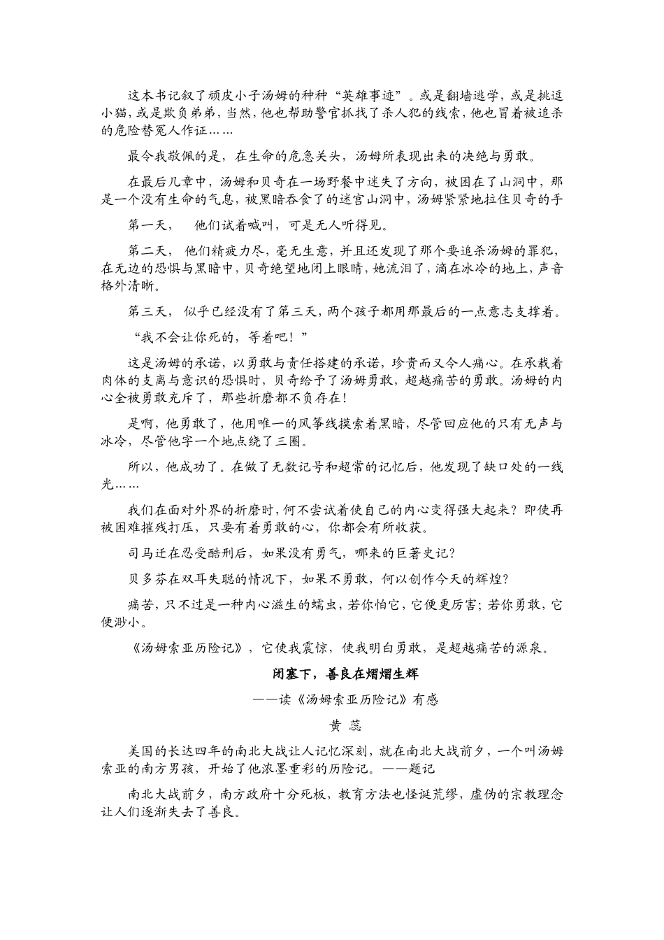 《汤姆索亚历险记》绚丽的童年_第2页