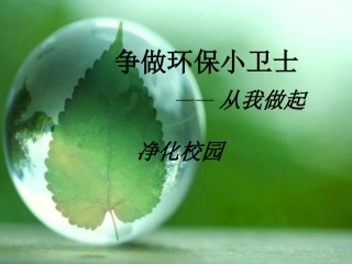 争做环保小卫士主题班会