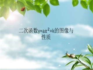 二次函数y=ax2+k的图象及其性质