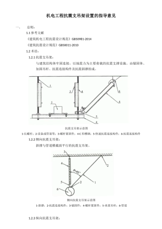 机电工程抗震支吊架设置的指导意见