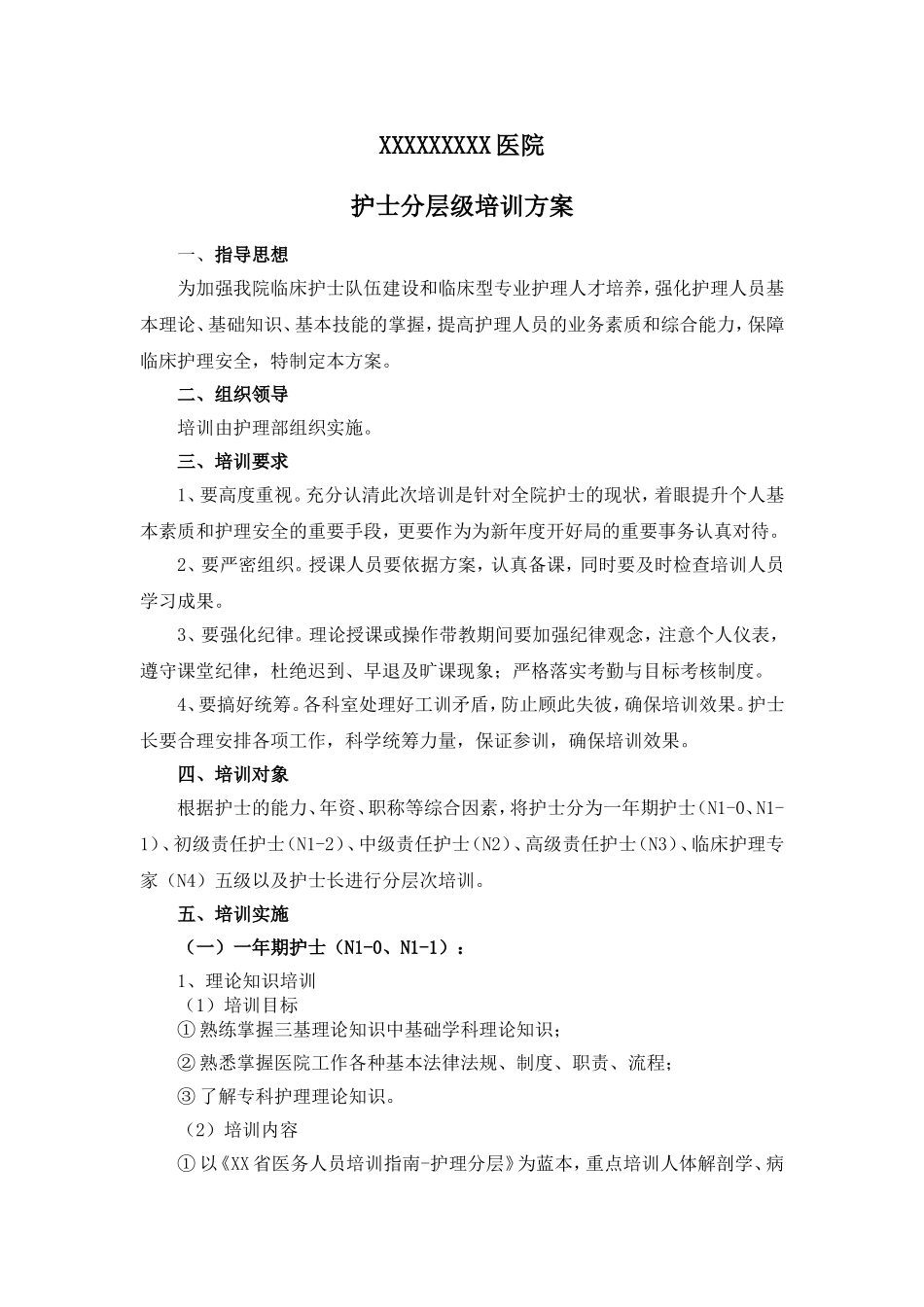 护理人员层级管理实施及培训方案_第3页