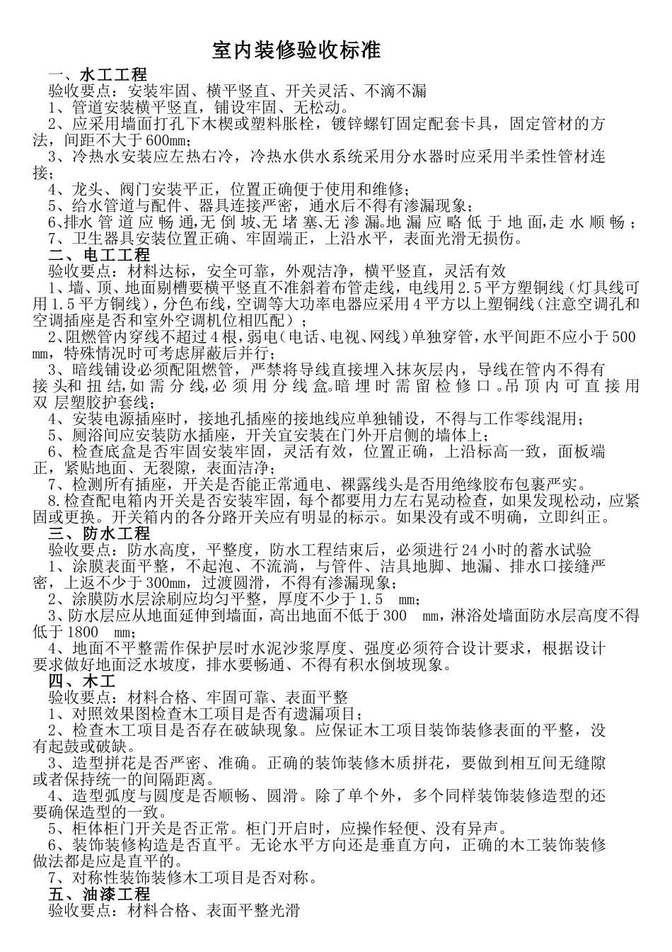 室内装修验收标准_第1页