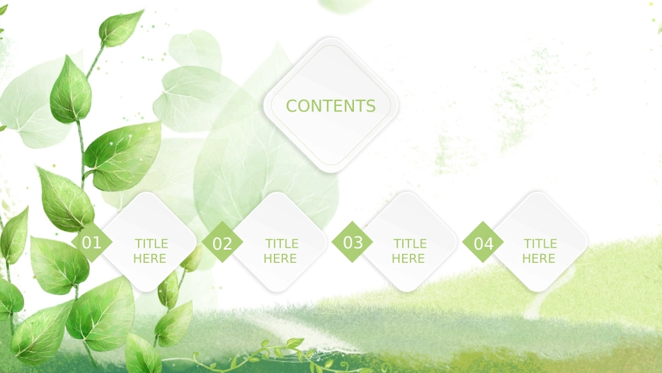 绿色小清新ppt模板_第2页