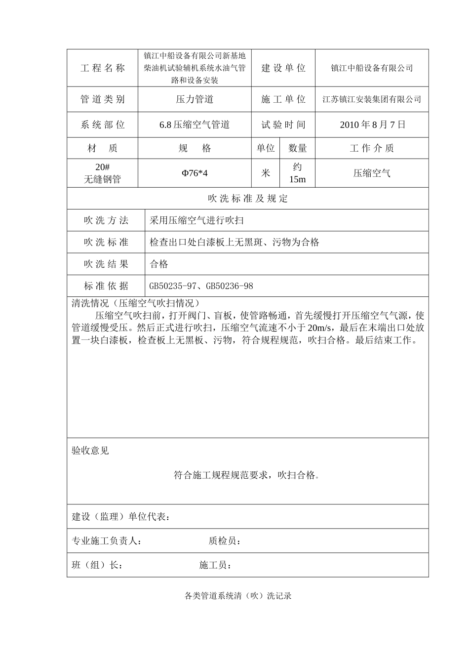 各类管道系统清(吹)洗记录_第3页