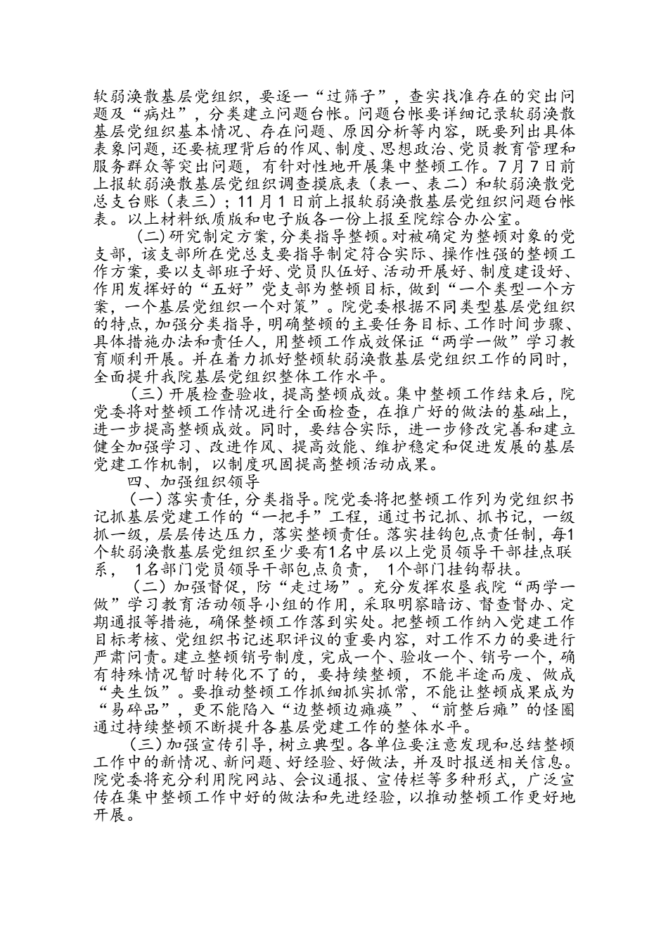 某院软弱涣散基层党组织整顿工作实施方案_第2页