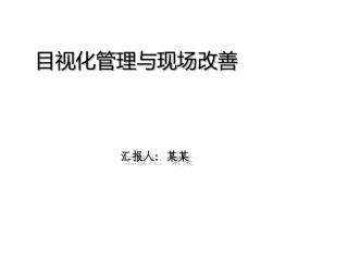 生产现场的目视化管理及现场改善