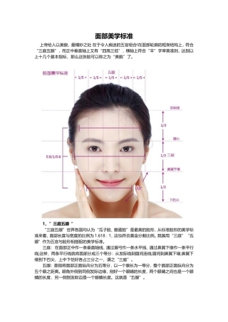 面部美学标准