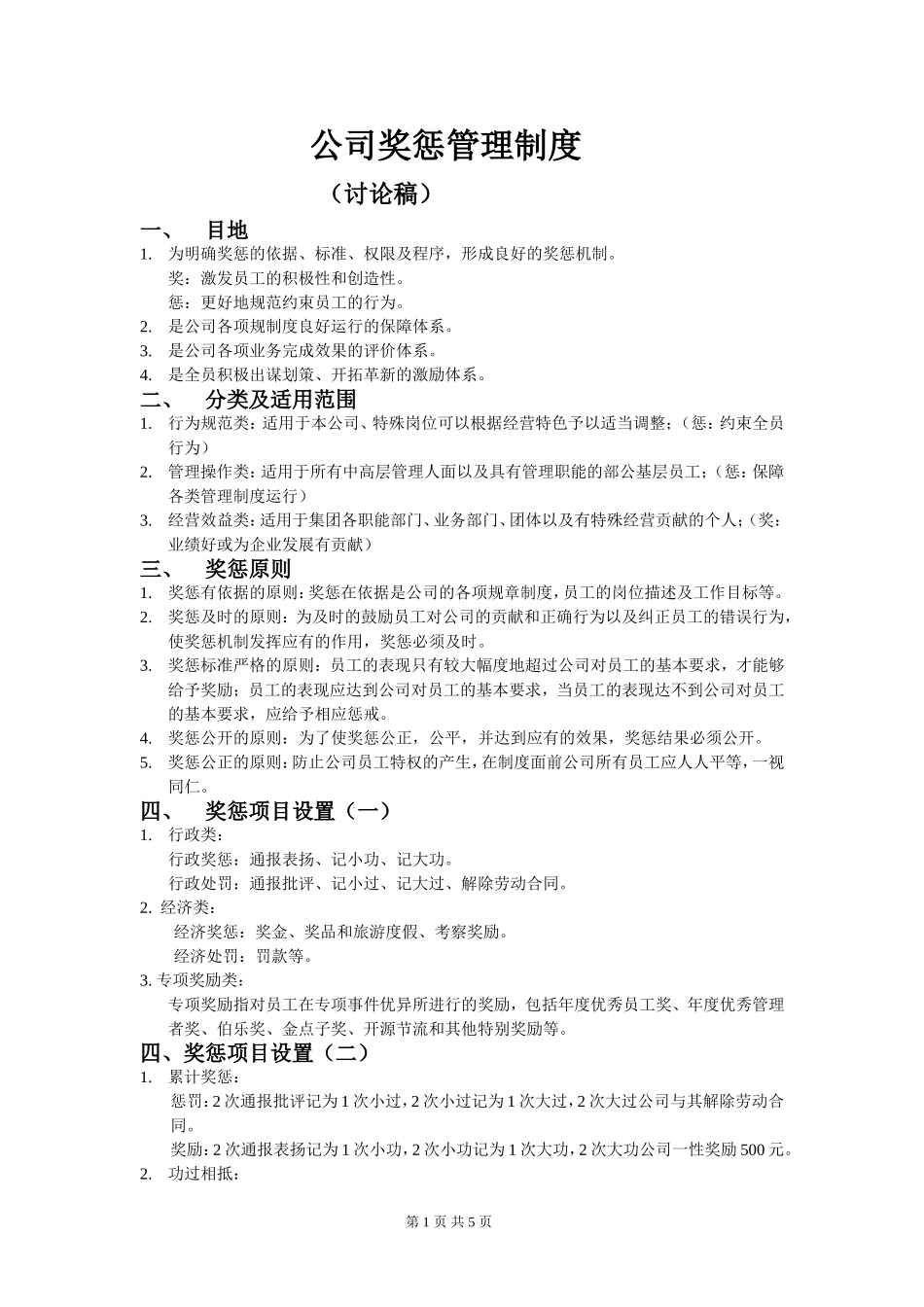 公司员工奖惩制度细则_第1页