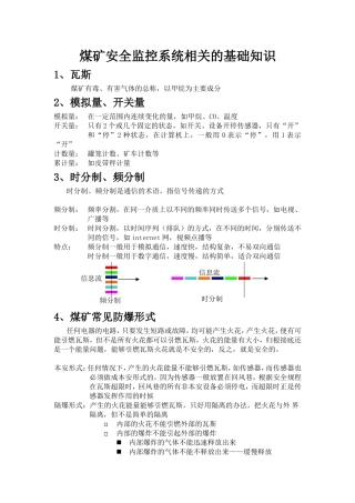 煤矿安全监控系统相关的基础知识