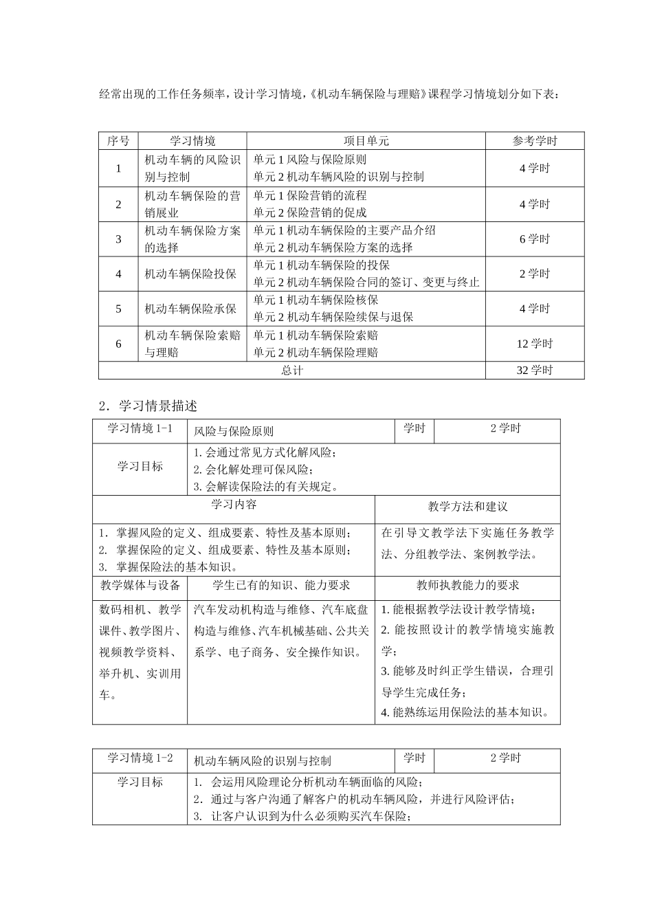 机动车辆保险与理赔课程标准_第3页