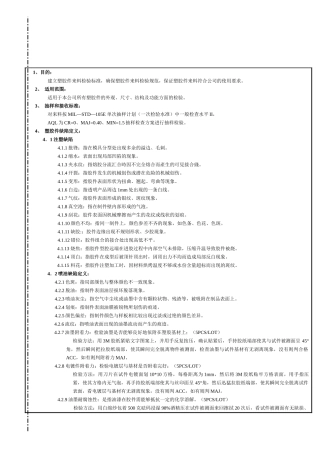 塑胶件检验标准
