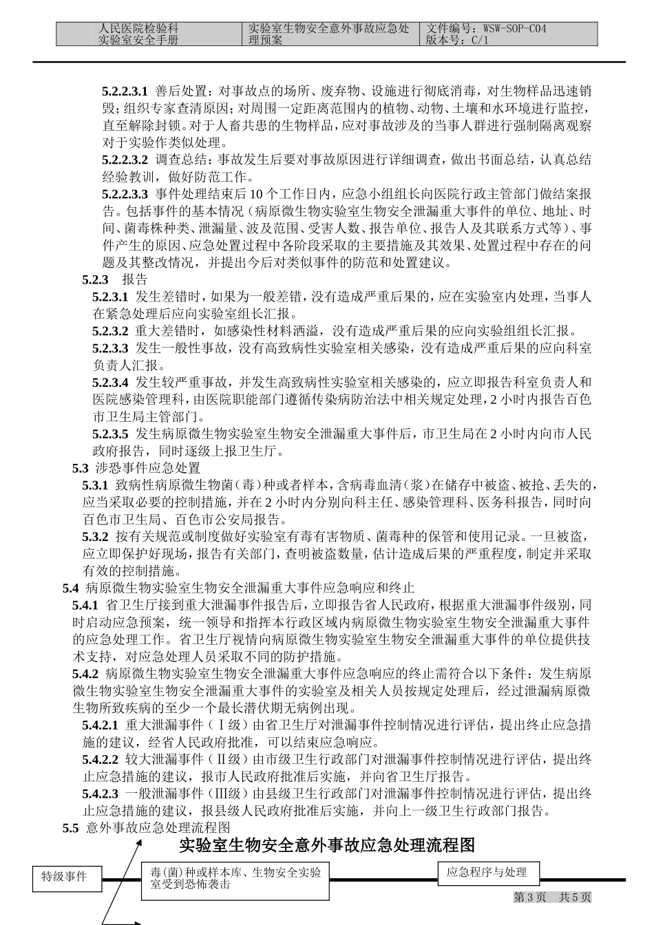 实验室生物安全意外事故应急处理预案_第3页