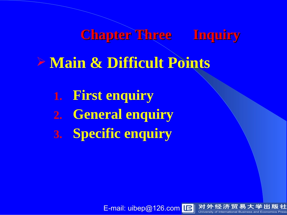 外贸英语函电Chapter 3 Inquiry_第1页
