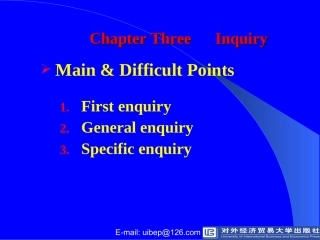外贸英语函电Chapter 3 Inquiry