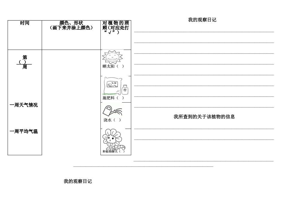 小学植物生长观察记录表_第3页