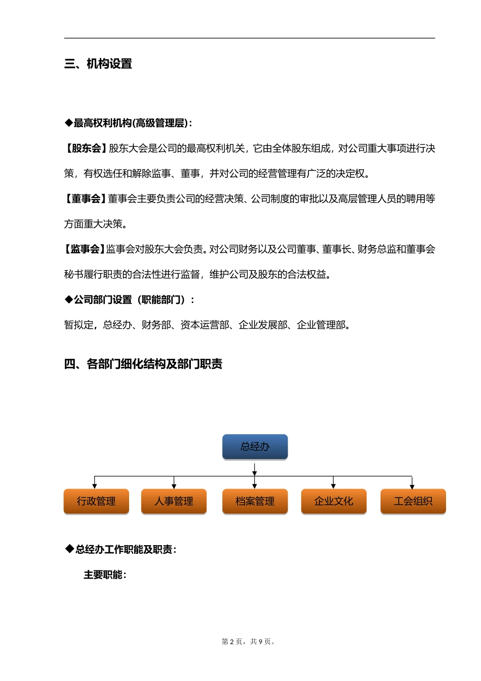 公司组织架构及部门职责.doc-1_第2页