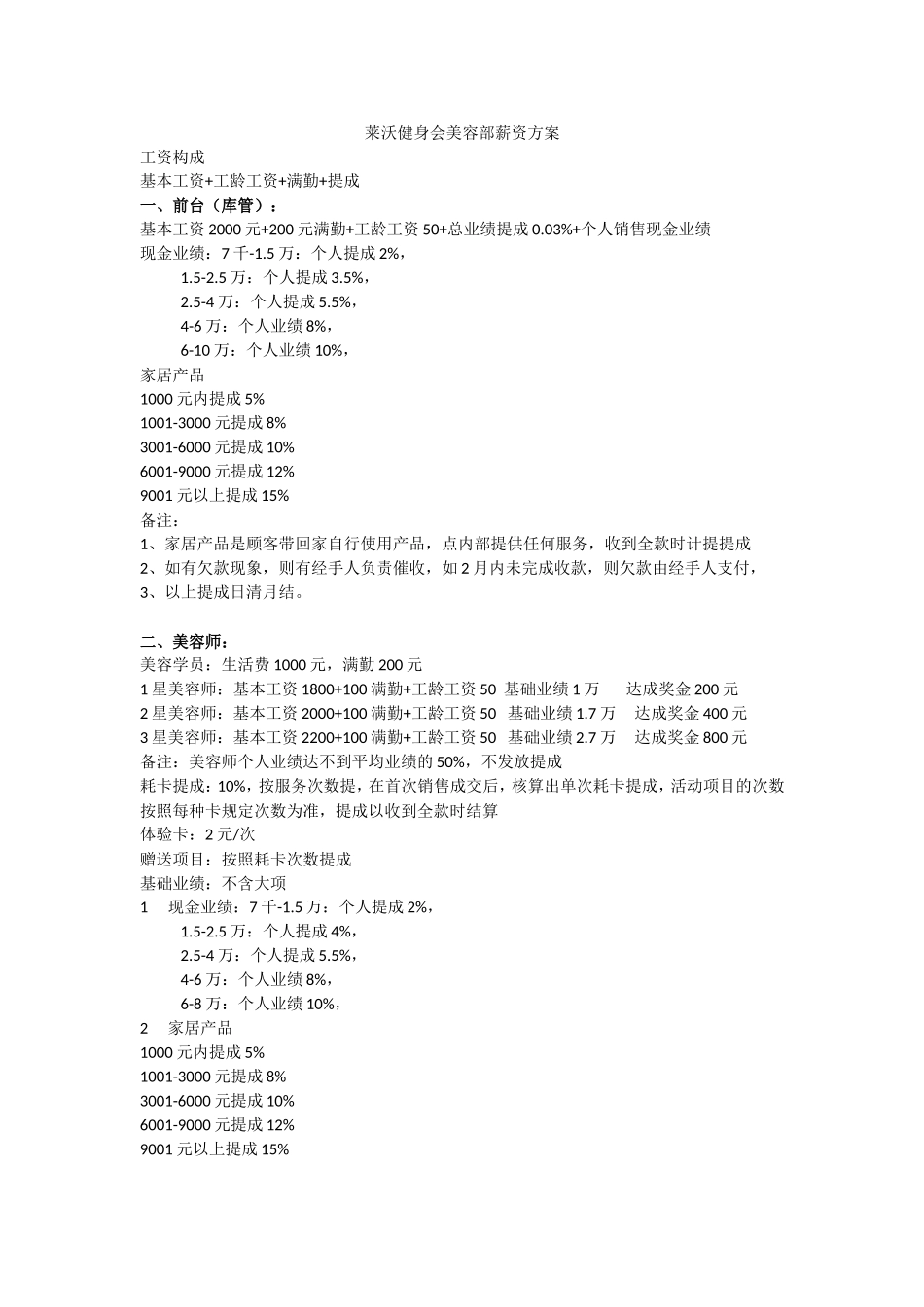 美容师薪资方案_第1页