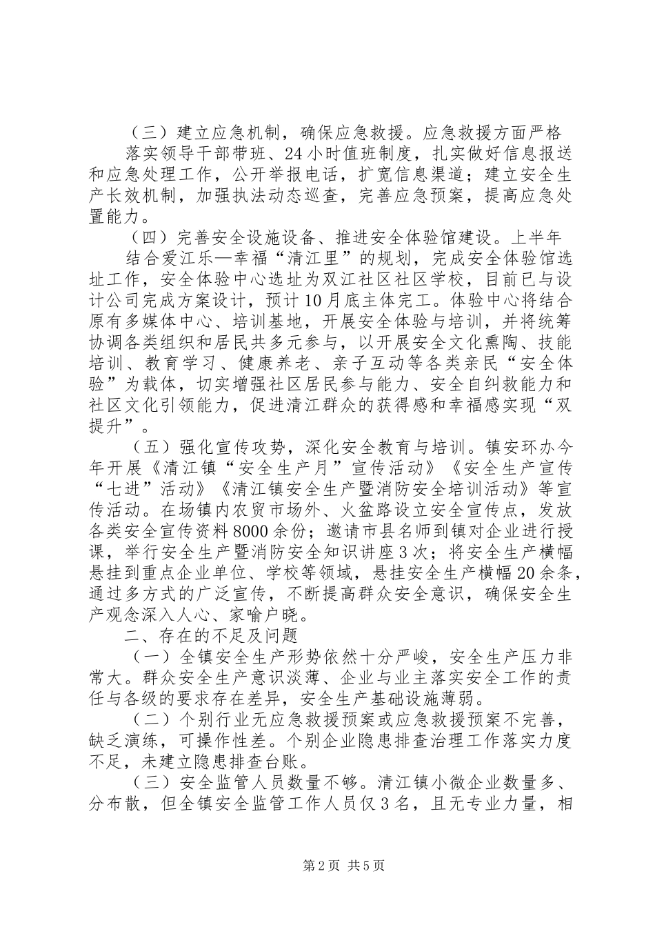 乡镇安全环保办工作总结及XX年工作安排_第2页