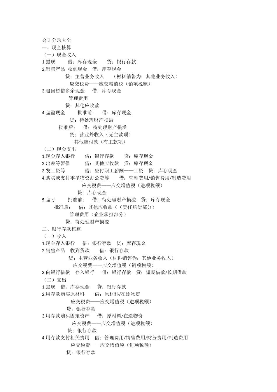 最全会计分录大全_第1页