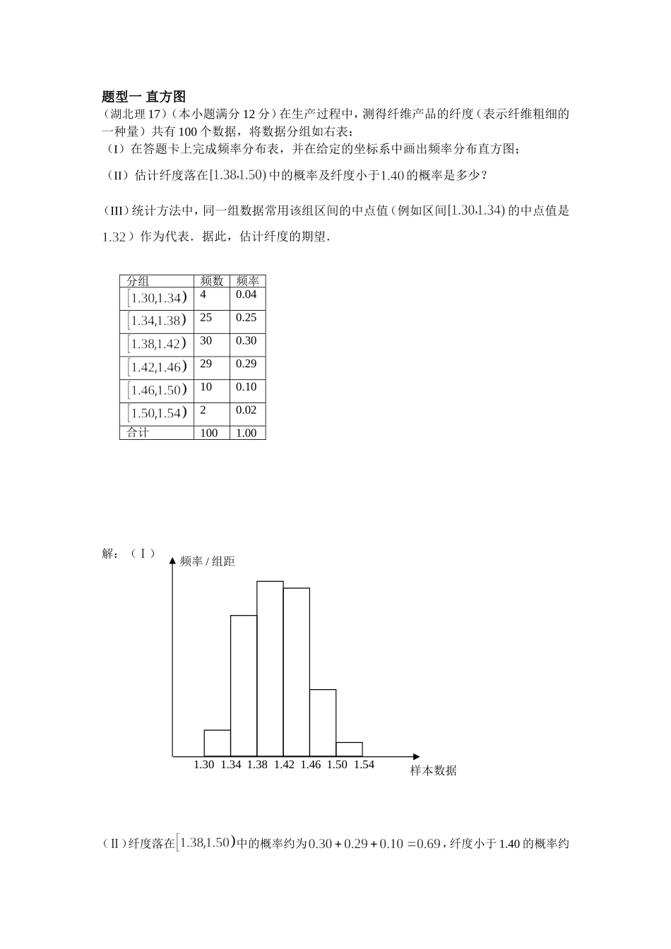 概率统计大题题型_第1页