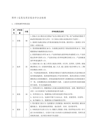 信息化项目综合评分法标准