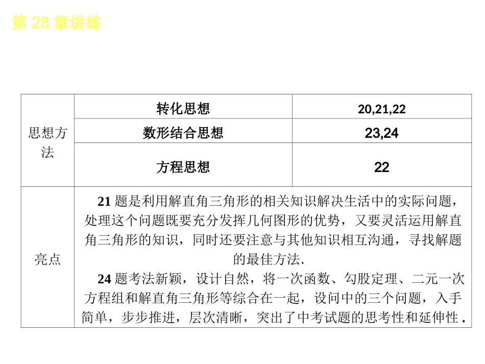 【人教版】2012-2013学年九年级（全一册）数学小复习：第28章锐角三角形讲练课件_第3页