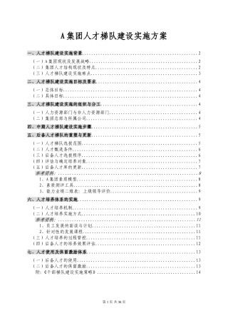 某某集团人才梯队建设实施方案