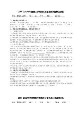 2014—2015检测情况分析