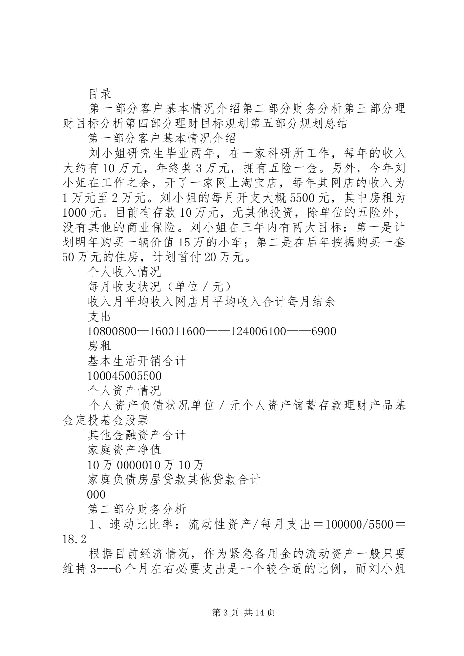 《综合理财规划方案策划》写作要求[合集]_第3页