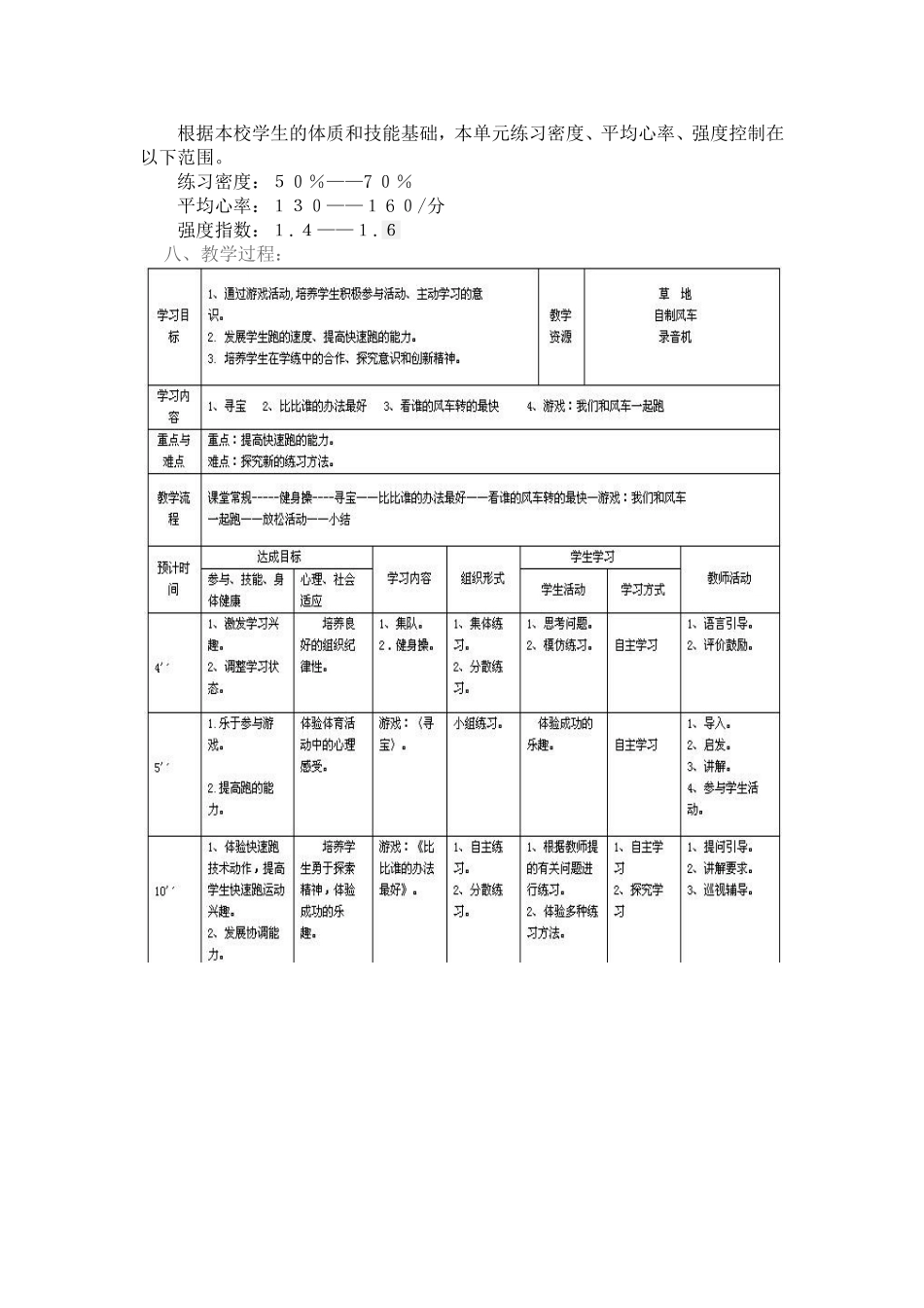 快速跑单元教学设计_第2页