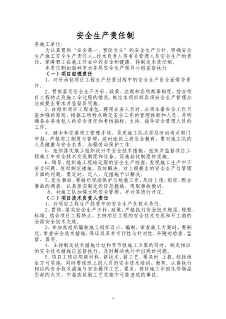 建设单位安全生产责任制