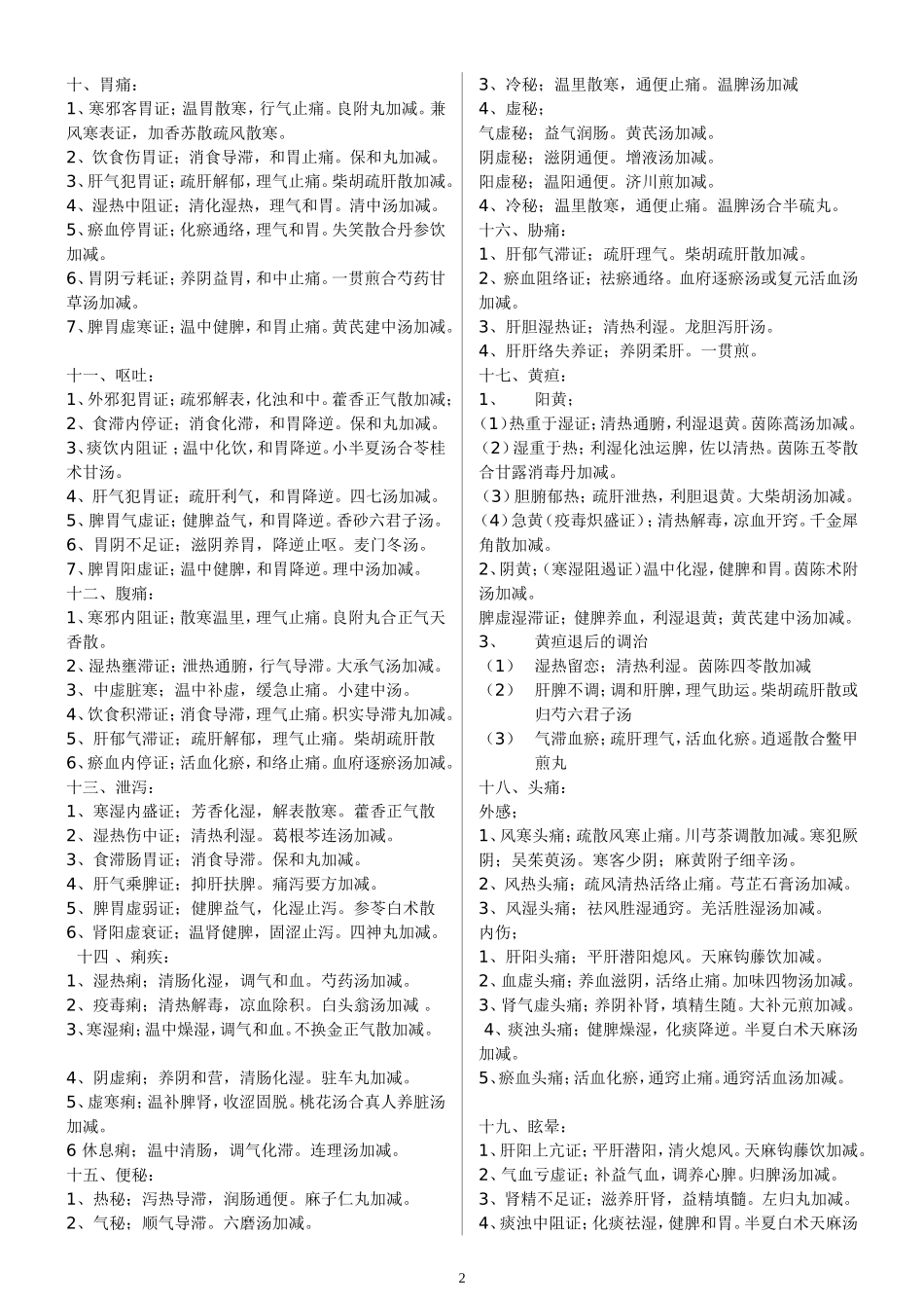 中医内科外科妇科儿科技能知识点及病例分析_第2页