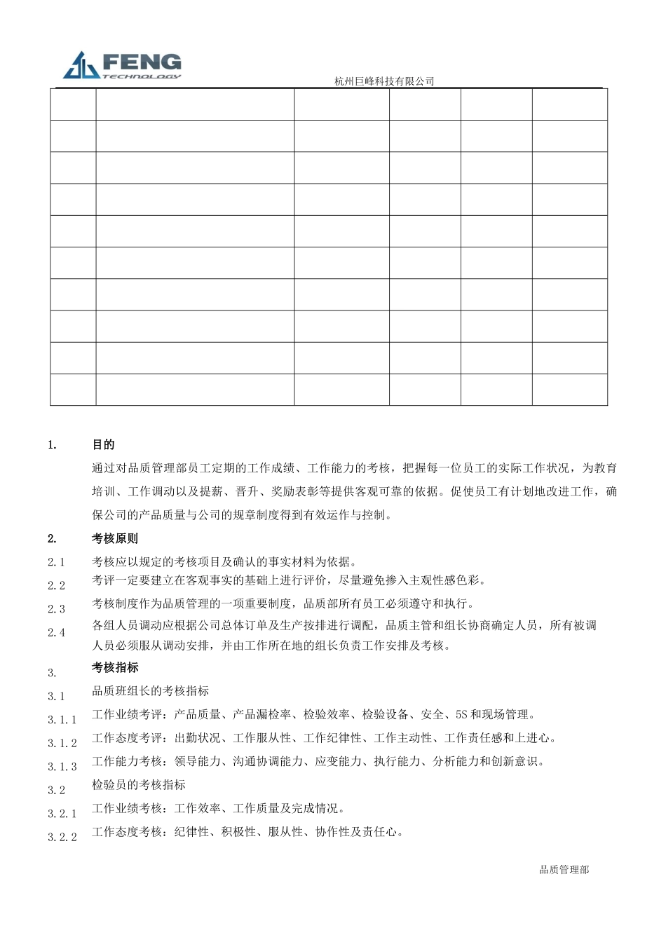品质管理部考核制度_第2页