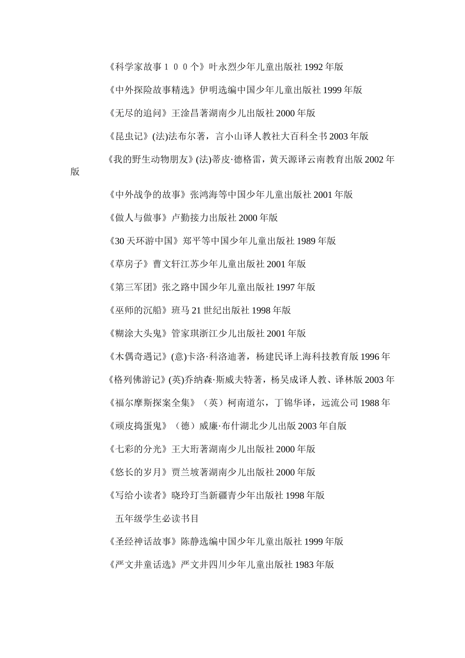 推荐小学生阅读的书目_第3页