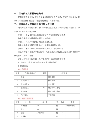 设备产品运输方案